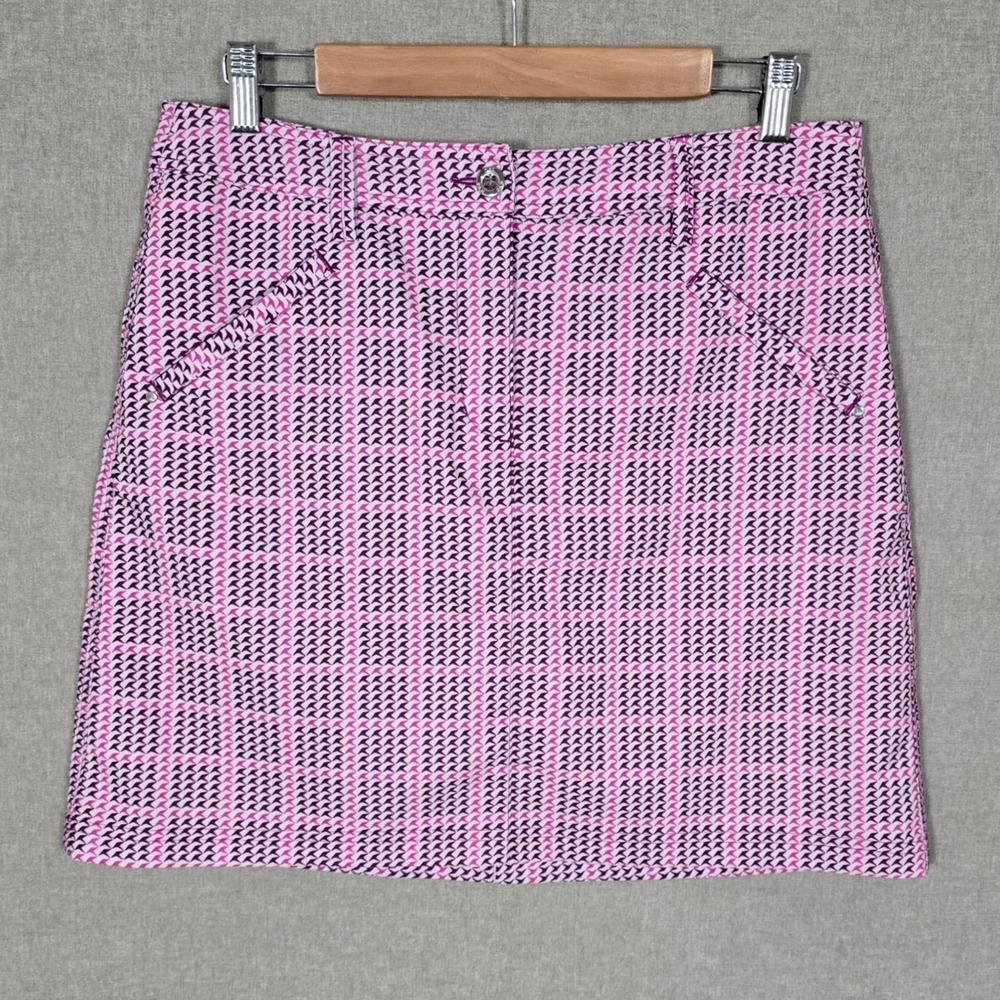 Nivo Women's Active Performance Golf Skort Pink Houndstooth 8